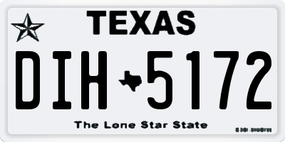 TX license plate DIH5172