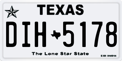 TX license plate DIH5178