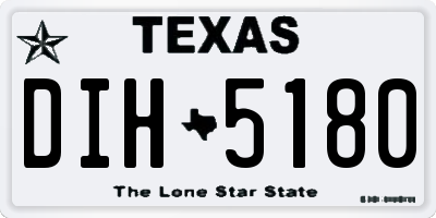 TX license plate DIH5180