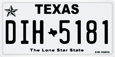 TX license plate DIH5181