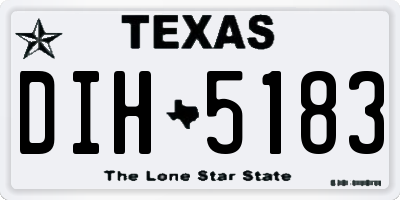 TX license plate DIH5183