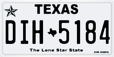 TX license plate DIH5184