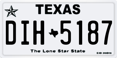 TX license plate DIH5187