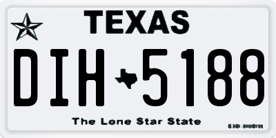 TX license plate DIH5188