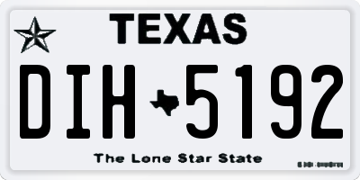 TX license plate DIH5192