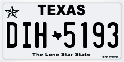 TX license plate DIH5193
