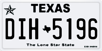 TX license plate DIH5196