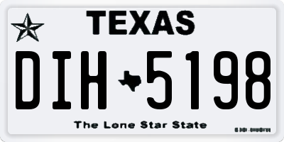 TX license plate DIH5198