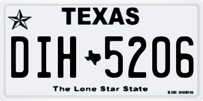 TX license plate DIH5206