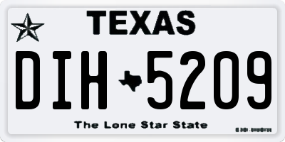 TX license plate DIH5209