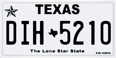 TX license plate DIH5210
