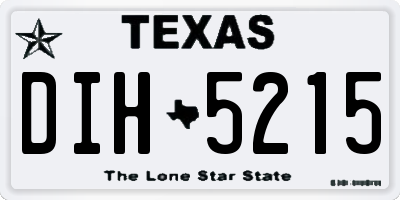 TX license plate DIH5215