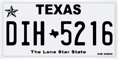 TX license plate DIH5216
