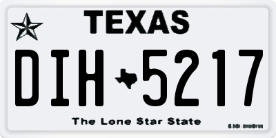 TX license plate DIH5217