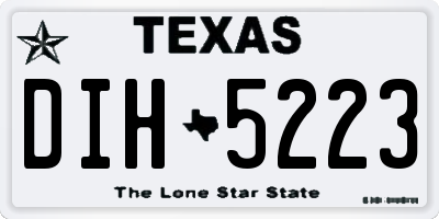 TX license plate DIH5223