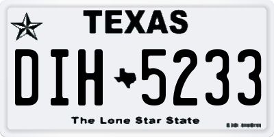 TX license plate DIH5233