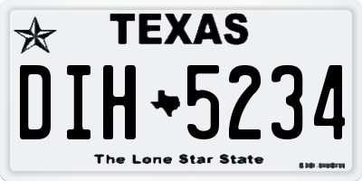 TX license plate DIH5234