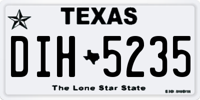 TX license plate DIH5235