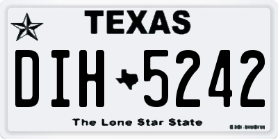TX license plate DIH5242