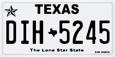 TX license plate DIH5245