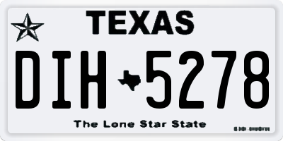 TX license plate DIH5278