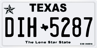 TX license plate DIH5287
