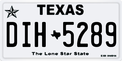 TX license plate DIH5289