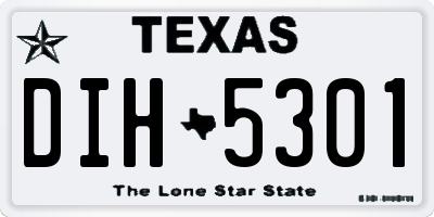 TX license plate DIH5301