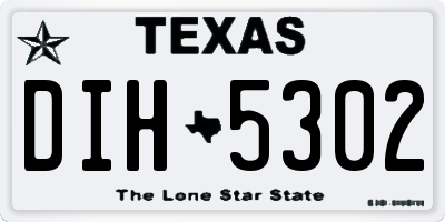 TX license plate DIH5302