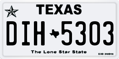 TX license plate DIH5303