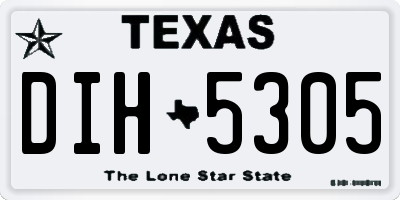 TX license plate DIH5305