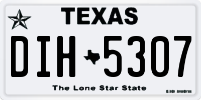 TX license plate DIH5307