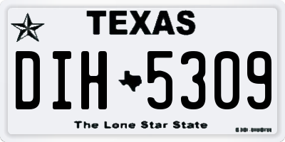 TX license plate DIH5309