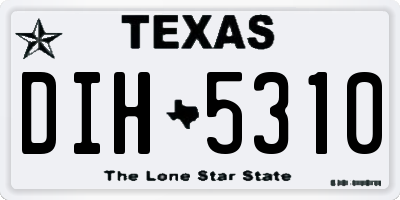 TX license plate DIH5310