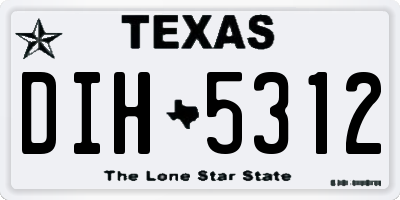 TX license plate DIH5312