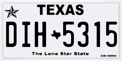 TX license plate DIH5315