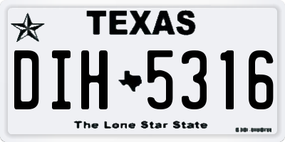 TX license plate DIH5316