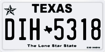 TX license plate DIH5318