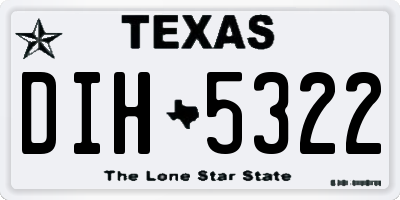 TX license plate DIH5322