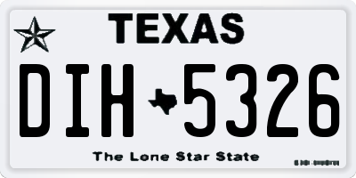 TX license plate DIH5326
