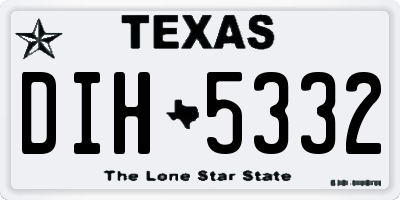 TX license plate DIH5332