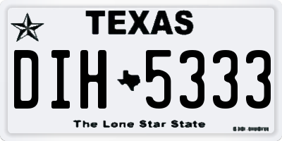 TX license plate DIH5333