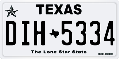 TX license plate DIH5334