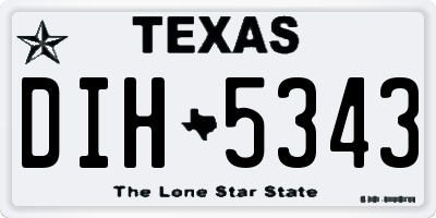 TX license plate DIH5343