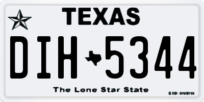 TX license plate DIH5344