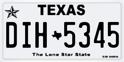 TX license plate DIH5345