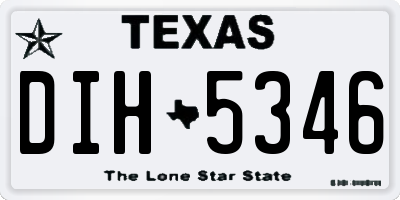 TX license plate DIH5346