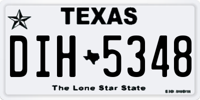 TX license plate DIH5348
