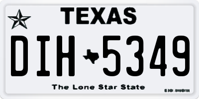 TX license plate DIH5349