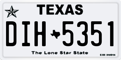 TX license plate DIH5351